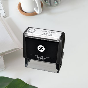 Carimbo Auto Entintado Endereço de retorno da coroa do monograma da famíl