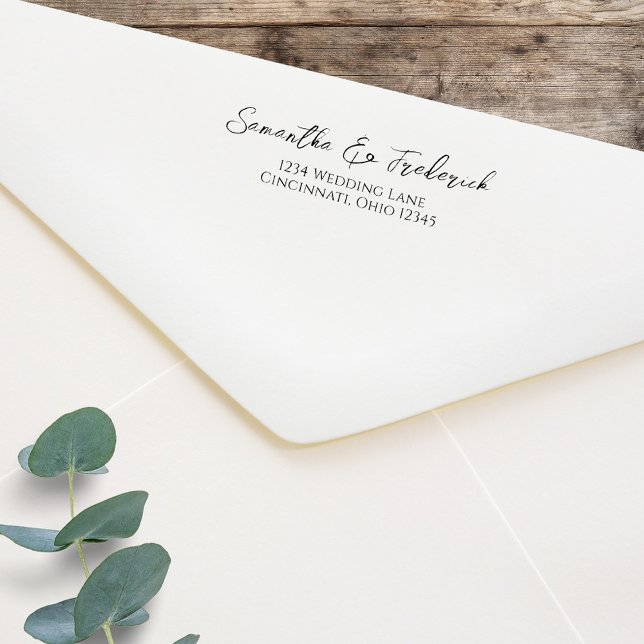 Carimbo Auto Entintado Endereço de retorno de caligrafia elegante persona (Creative elegant return address stamp.)