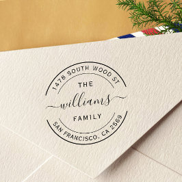 Carimbo Auto Entintado Endereço de retorno de caligrafia moderna simples