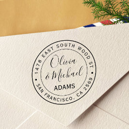 Carimbo Auto Entintado Endereço de retorno de caligrafia moderna simples