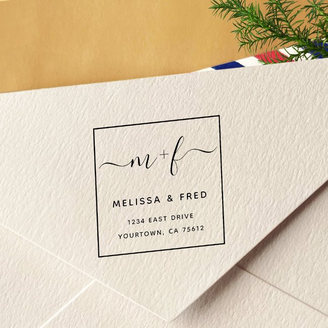 Carimbo Auto Entintado Endereço de retorno de caligrafia simples (Criador carregado)