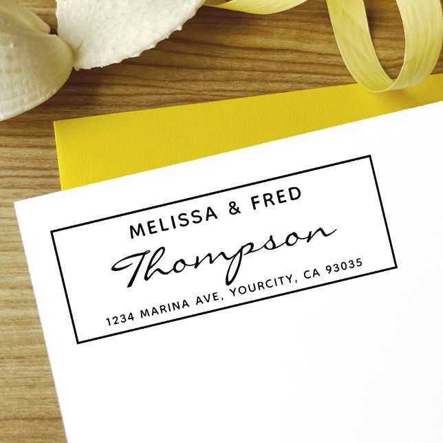 Carimbo Auto Entintado Endereço de retorno de caligrafia simples (Criador carregado)