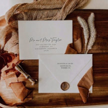 Endereço de Retorno de Casamento Minimalista Moder