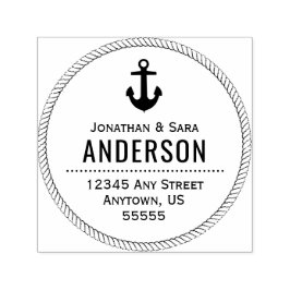 Carimbo Auto Entintado Endereço de retorno de corda e corda náutica