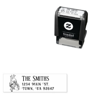 Carimbo Auto Entintado Endereço de Retorno de Cottagecore Coração Anatômi