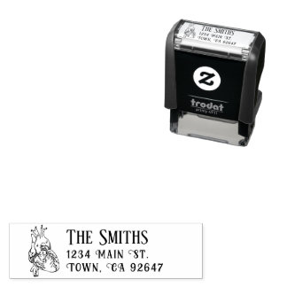 Carimbo Auto Entintado Endereço de Retorno de Cottagecore Coração Anatômi