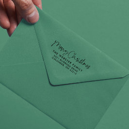 Carimbo Auto Entintado Endereço de retorno de feriado feliz no Natal