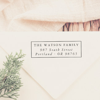 Carimbo Auto Entintado Endereço de Retorno de Quadro Retangular Mínimo Cl