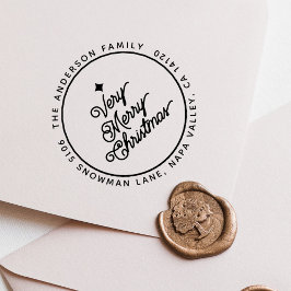 Carimbo Auto Entintado Endereço de Retorno de Roteiro de Natal Moderno