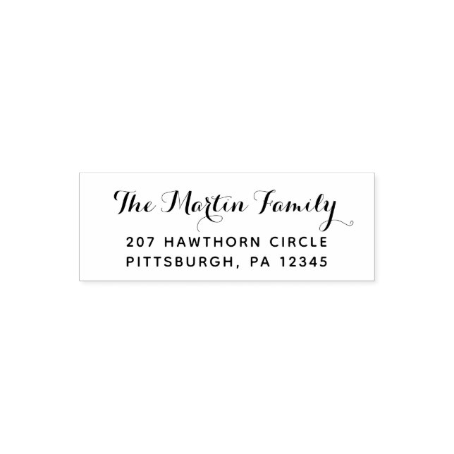 Carimbo Auto Entintado Endereço de Retorno de Script bonito (Design)