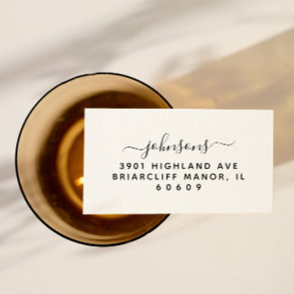 Carimbo Auto Entintado Endereço de Retorno de Script Minimalista Moderno