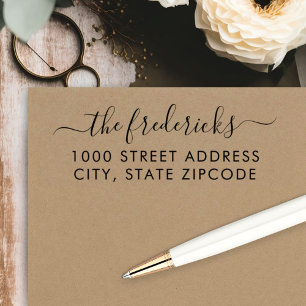 Carimbo Auto Entintado Endereço de Retorno de Sobrenome de Script de Cal