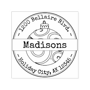 Carimbo Auto Entintado Endereço de Retorno de Tipo de Ornamento de Feriad