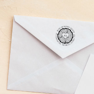 Carimbo Auto Entintado Endereço de retorno do casamento russo cardíaco de