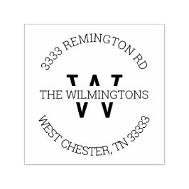 Carimbo Auto Entintado Endereço de retorno do monograma moderno