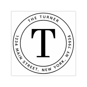 Carimbo Auto Entintado Endereço de retorno do monograma moderno