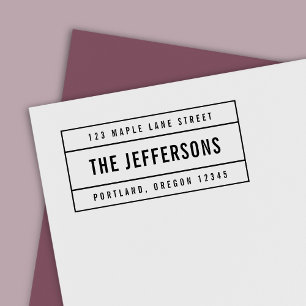 Carimbo Auto Entintado Endereço de retorno do nome da família Bold com li