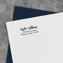 Carimbo Auto Entintado Endereço de Retorno do Nome do Script do Pincel Mo