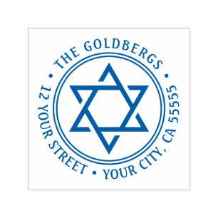 Carimbo Auto Entintado Endereço de retorno do Star of David