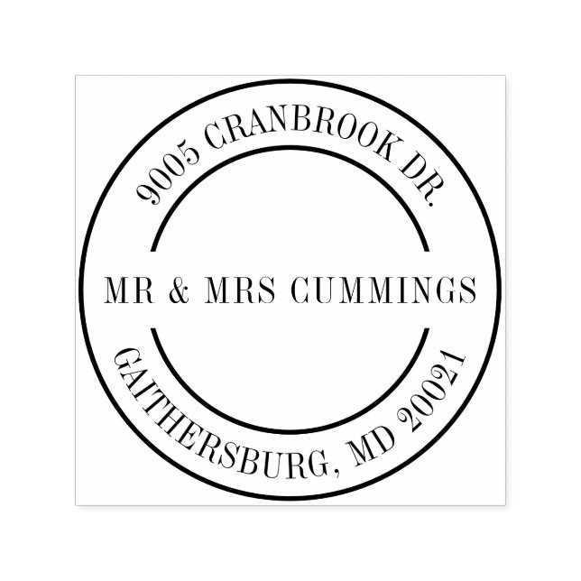 Carimbo Auto Entintado Endereço de Retorno Elegante para Casal (Design)