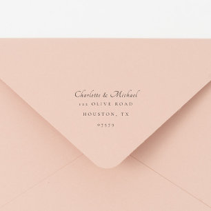 Carimbo Auto Entintado Endereço de Retorno Moderno de Script Elegante Mín