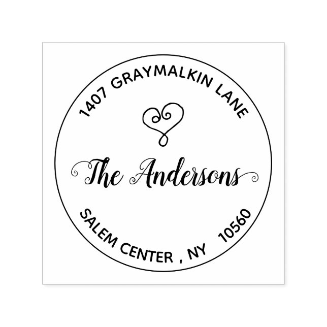 Carimbo Auto Entintado Endereço de Retorno Personalizado de Coração Arred (Design)