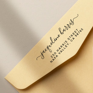 Carimbo Auto Entintado Endereço de Retorno Personalizado Escrito Mão Mi