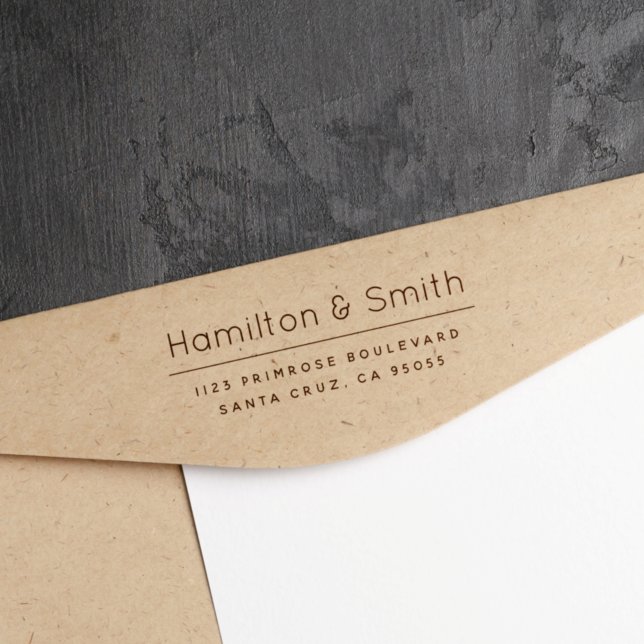 Carimbo Auto Entintado Endereço de retorno profissional Elegante minimali (Criador carregado)