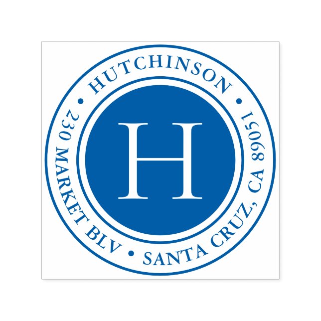 Carimbo Auto Entintado Endereço de retorno redondo de monograma em negrit (Design)