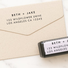 Carimbo Auto Entintado Endereço de retorno | Simples Casal Moderno Minima