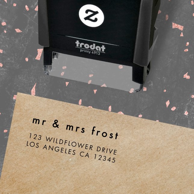 Carimbo Auto Entintado Endereço de retorno | Simples Casal Moderno Minima (Criador carregado)