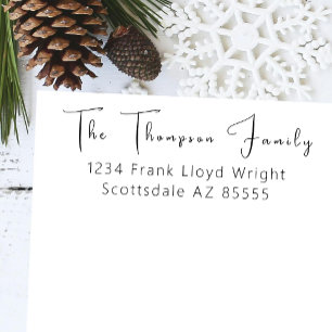 Carimbo Auto Entintado Endereço de Retorno Simples de Script Elegante Min