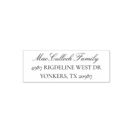 Carimbo Auto Entintado Endereço de Retorno Simples de Script Moderno
