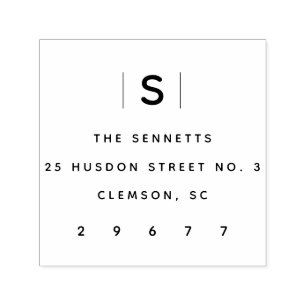 Carimbo Auto Entintado Endereço de Retorno Simples do Monograma Moderno