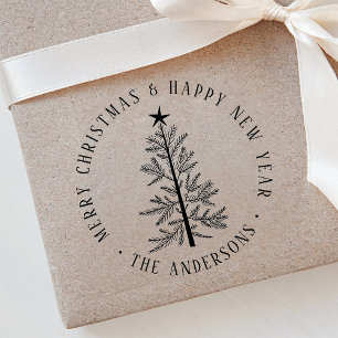 Carimbo Auto Entintado Endereço de Retorno Simples Feliz Natal