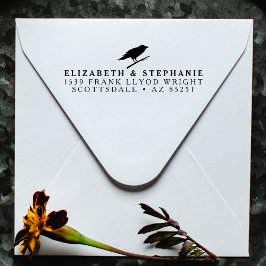 Carimbo Auto Entintado Endereço de Retorno Vintage Gothic Crow Personaliz