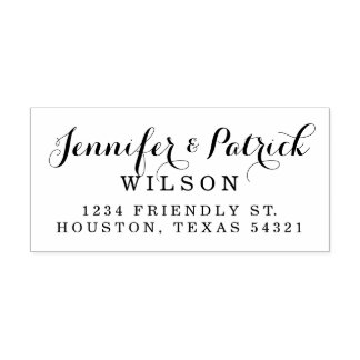 Carimbo Auto Entintado Endereço de Script Elegante