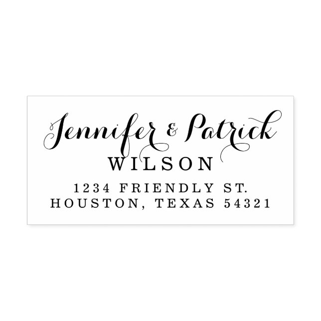 Carimbo Auto Entintado Endereço de Script Elegante (Design)