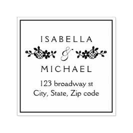 Carimbo Auto Entintado Endereço do Casal de Casamento Personalizado do Lo