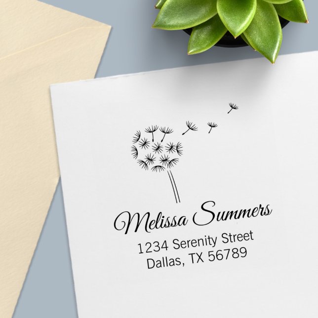 Carimbo Auto Entintado Endereço do Dandelion Flower Parachuts (Criador carregado)