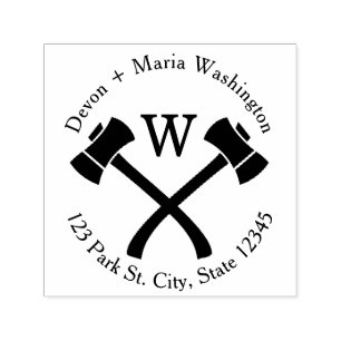 Carimbo Auto Entintado Endereço do Monograma Ax