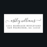 Carimbo Auto Entintado Endereço do Nome da Caligrafia de Script Elegante<br><div class="desc">Chic, o nome simples moderno retorna o endereço de autoimpressão com seu nome em elegante caligrafia manuscrita e tipografia moderna. Basta adicionar seu nome e endereço a todos os envelopes de convite. Desenvolvido exclusivamente para você pelo Happy Dolphin Studio. Se precisar de ajuda ou produtos correspondentes, entre em contato conosco...</div>