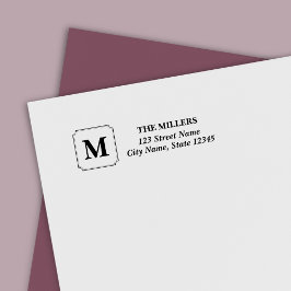 Carimbo Auto Entintado Endereço do Nome da Família Clássica Moderna do Mo