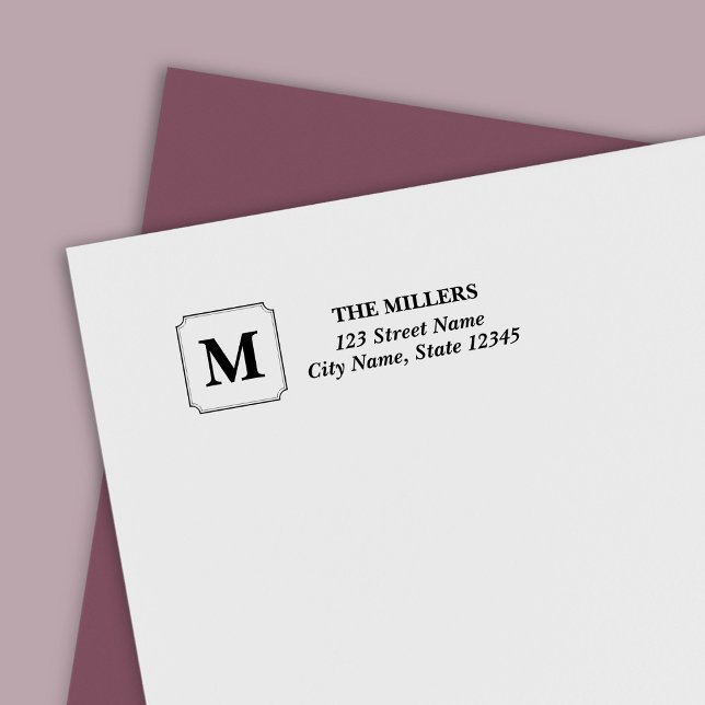 Carimbo Auto Entintado Endereço do Nome da Família Clássica Moderna do Mo (Criador carregado)