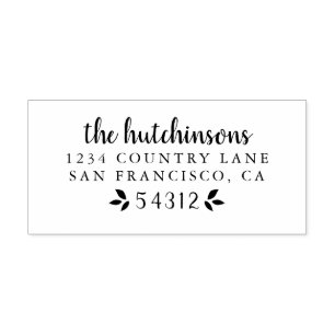 Carimbo Auto Entintado Endereço do nome da família do script escrito em M