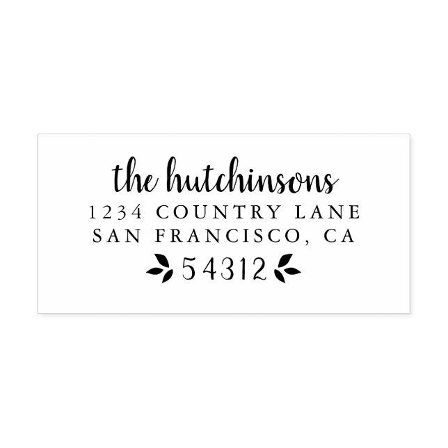 Carimbo Auto Entintado Endereço do nome da família do script escrito em M (Design)