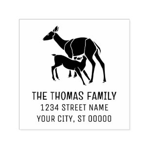 Carimbo Auto Entintado Endereço do Nome do Nome do Utilizador do Deer Doe