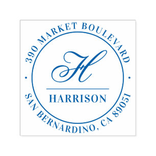 Carimbo Auto Entintado Endereço do remetente elegante do nome de famíli