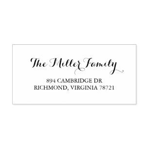 Carimbo Auto Entintado Endereço do remetente elegante do nome de famíli