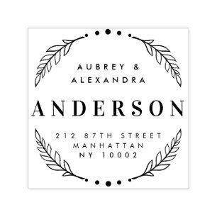 Carimbo Auto Entintado Endereço do remetente elegante feito sob encomend